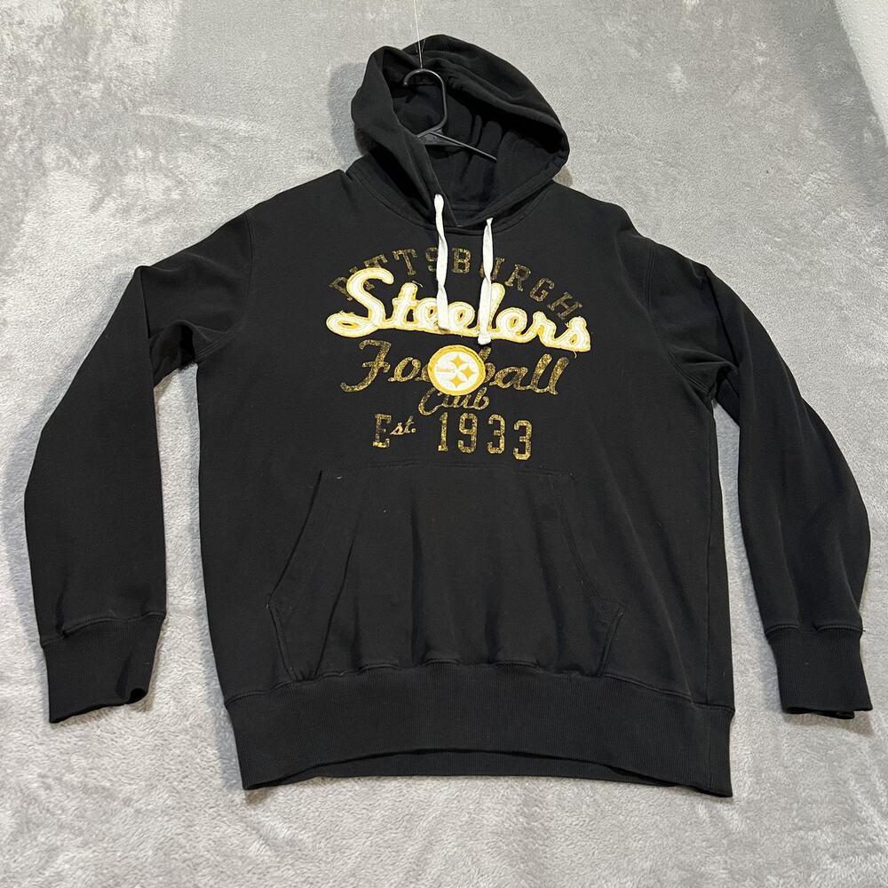 Pittsburgh Steelers Hoodie Mens Medium Black NFL Football Pullover Sweatshirt